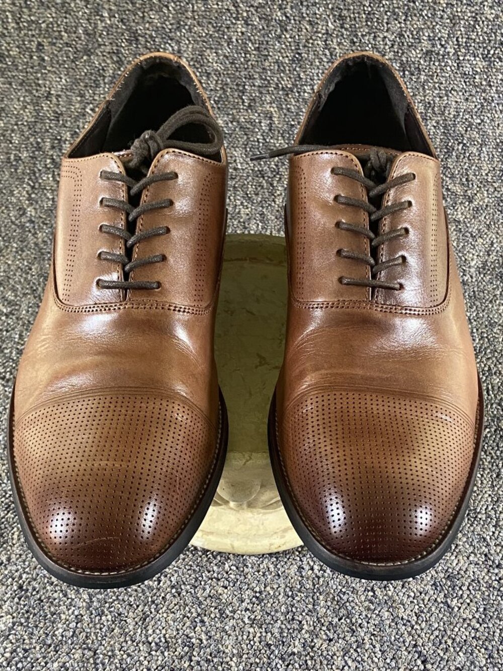 Kenneth Cole Reaction Jean-Ial Dress Oxford Shoes Men’s 9.5 Brown Cap Toe